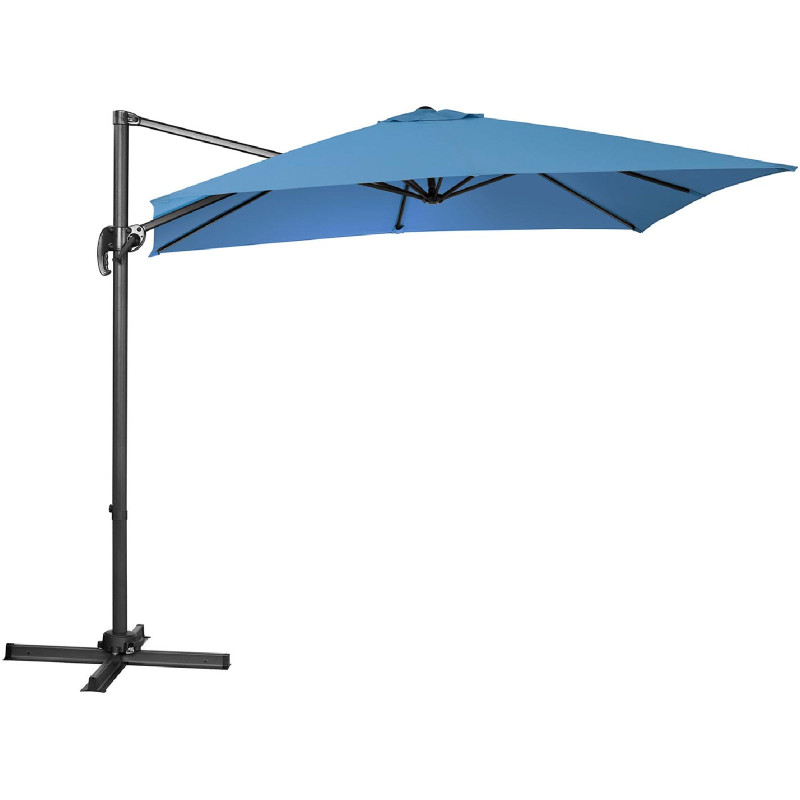 Šoninis sodo skėtis ant kvadratinės rankos 250 x 250 cm mėlynos spalvos