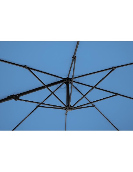 Šoninis sodo skėtis ant kvadratinės rankos 250 x 250 cm mėlynos spalvos Šoninis sodo skėtis ant kvadratinės rankos 250 x 250 cm mėlynos spalvos