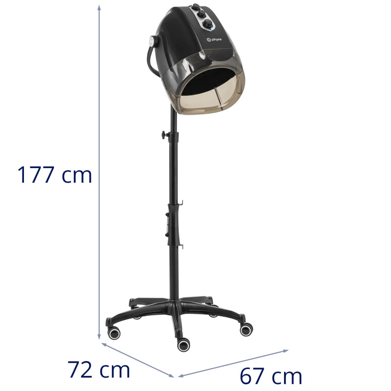 Plaukų džiovintuvas su jonizacija, stovimas, 70 C, 1000 W - juodas
