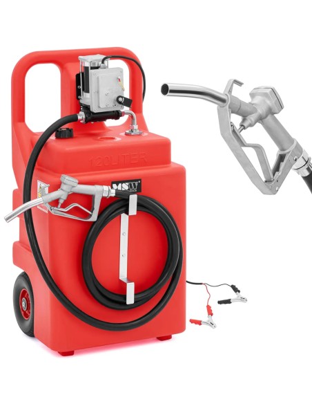 
Nešiojamas kuro bakas su elektriniu siurblio dozatoriumi ant ratų 62 l/ min 120 l
