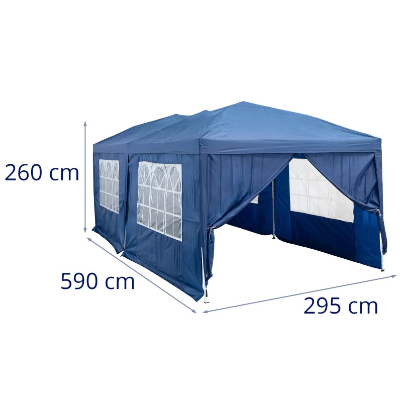 Sodo paviljono palapinė su vandeniui atspariomis sienelėmis 3 x 6 m