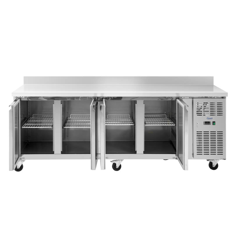 Šaldomas maitinimo stalas su ratlankiu ant ratų 4 kameros 550 l 223x70x95 cm