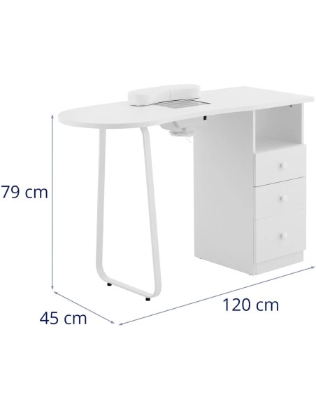Manikiūro kosmetinis stalas su dulkių surinkėju 120 x 45 cm - Baltas
 
Manikiūro kosmetinis stalas su dulkių surinkėju 120 x 45 cm - Baltas