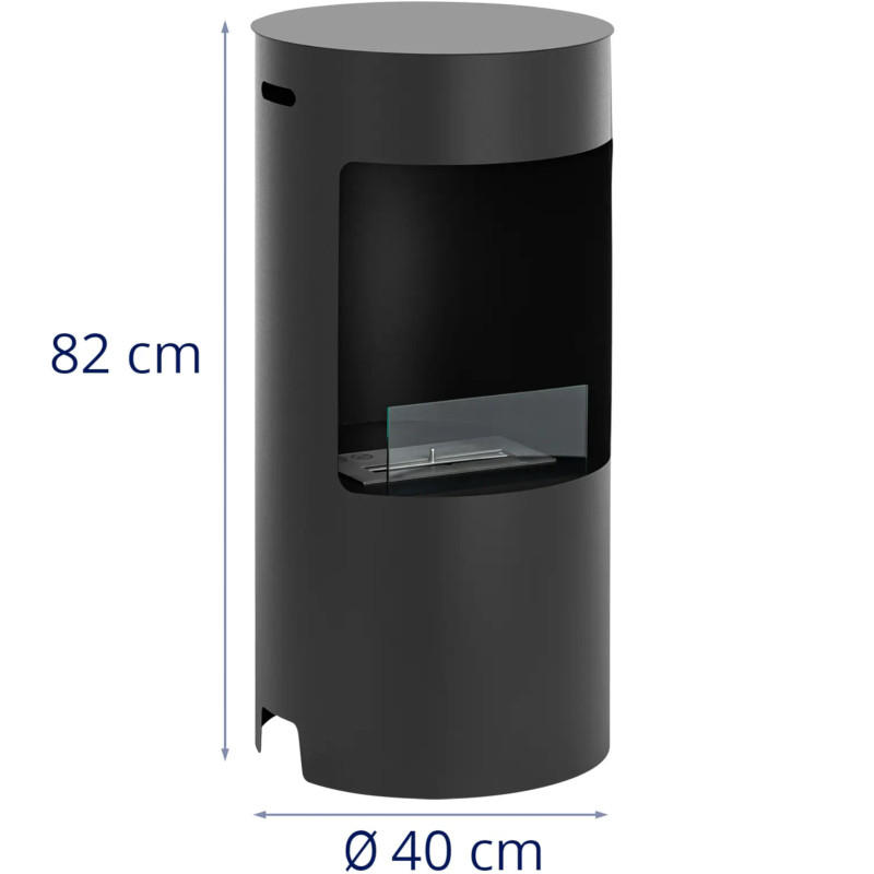 Laisvai pastatomas plieninis biožidinys, aukštis 80 cm, skersmuo 40 cm juodas