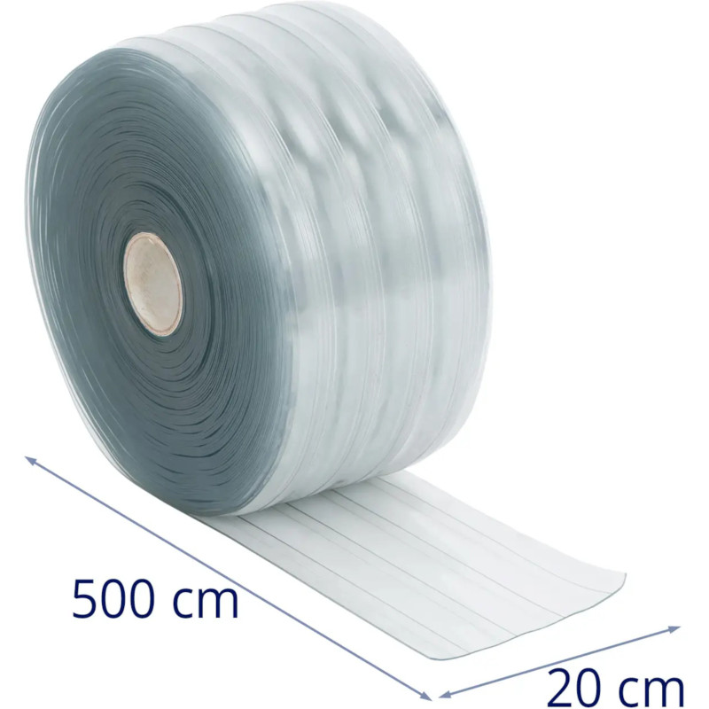 PVC juostos užuolaidų ritinys gofruotas -20 iki 50 laipsnių 200 x 2 mm x 50 m