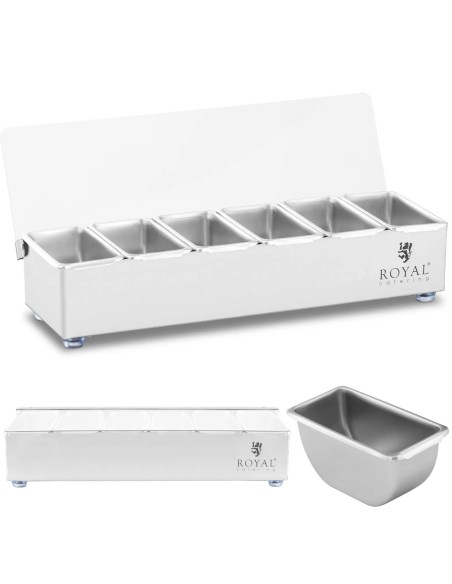 
Barmeno organizatoriaus indas gėrimų priedams su dangteliu 6 x 0,4 l
