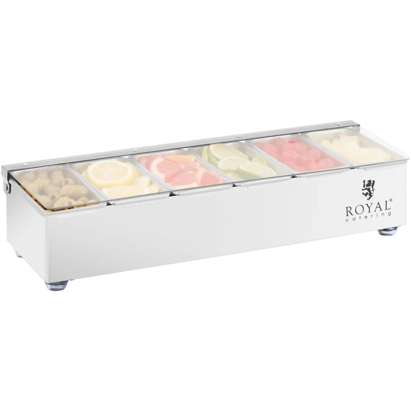 
Barmeno organizatoriaus indas gėrimų priedams su dangteliu 6 x 0,4 l
