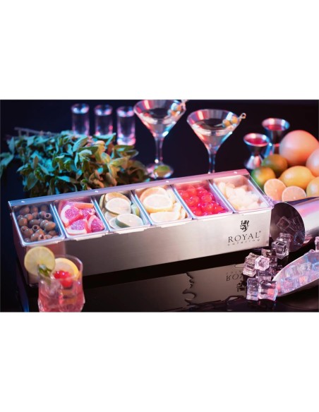 
Barmeno organizatoriaus indas gėrimų priedams su dangteliu 6 x 0,4 l
