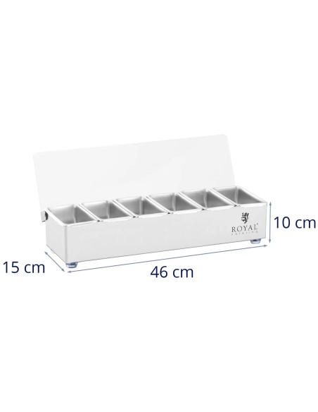 
Barmeno organizatoriaus indas gėrimų priedams su dangteliu 6 x 0,4 l
