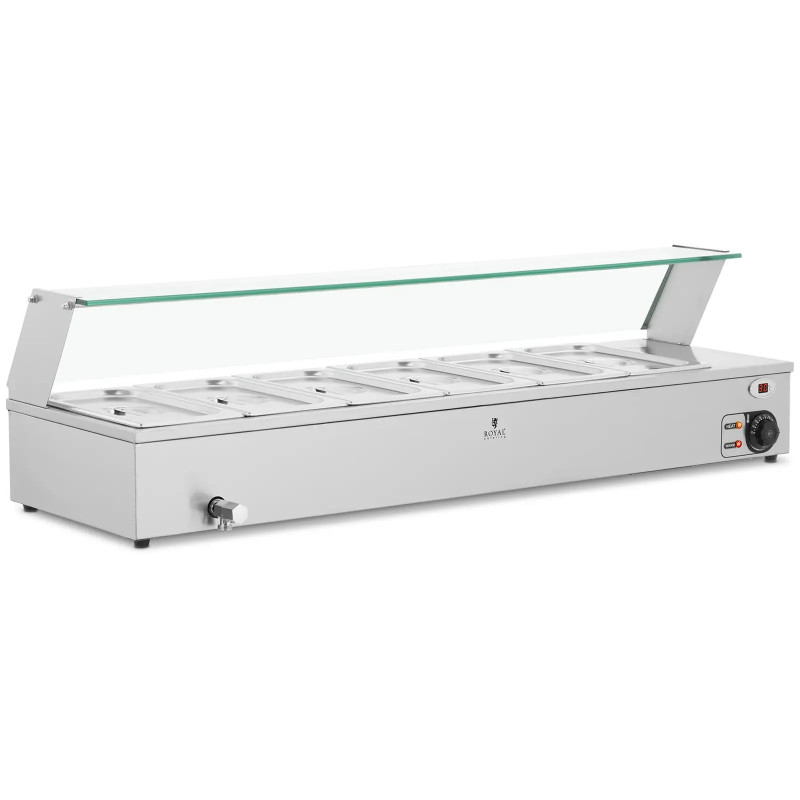 
Bain-marie maisto šildytuvas šildantis bufetas su dangteliu 6 x GN 1/ 3 2100 W
