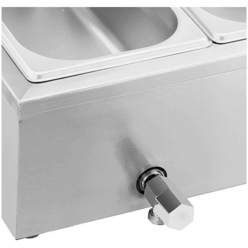 
Bain-marie maisto šildytuvas šildantis bufetas su dangteliu 6 x GN 1/ 3 2100 W

