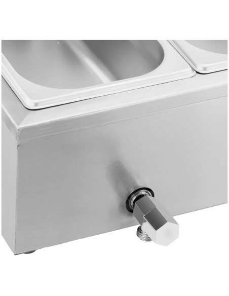 
Bain-marie maisto šildytuvas šildantis bufetas su dangteliu 6 x GN 1/ 3 2100 W
