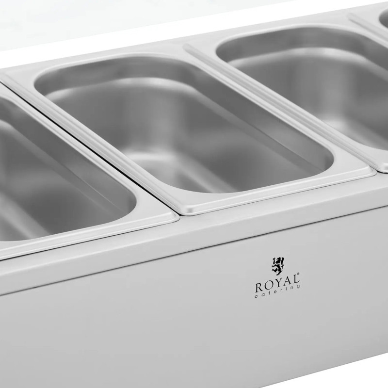 
Bain-marie maisto šildytuvas šildantis bufetas su dangteliu 6 x GN 1/ 3 2100 W
