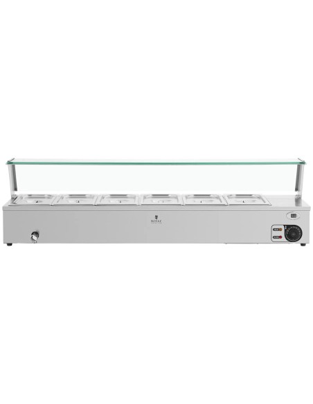 
Bain-marie maisto šildytuvas šildantis bufetas su dangteliu 6 x GN 1/ 3 2100 W
