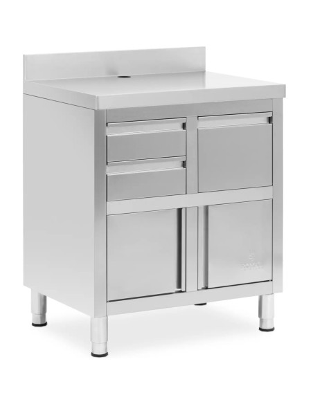 
Kavos aparato spintelė su apvadu, 2 stalčiai, konteineris, PLIENAS, 60x82x95 cm
