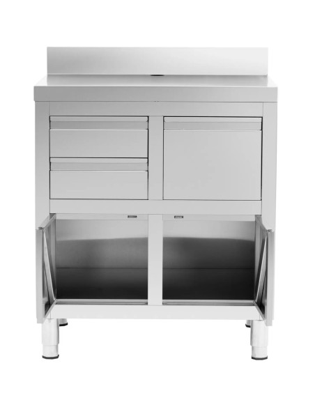 
Kavos aparato spintelė su apvadu, 2 stalčiai, konteineris, PLIENAS, 60x82x95 cm
