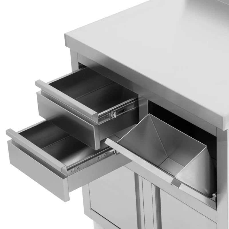 
Kavos aparato spintelė su apvadu, 2 stalčiai, konteineris, PLIENAS, 60x82x95 cm
