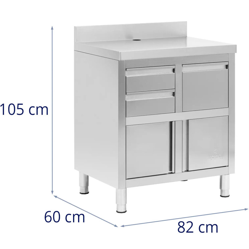 
Kavos aparato spintelė su apvadu, 2 stalčiai, konteineris, PLIENAS, 60x82x95 cm
