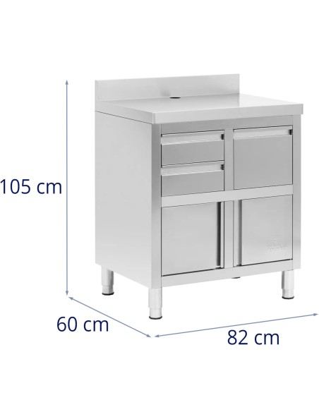 
Kavos aparato spintelė su apvadu, 2 stalčiai, konteineris, PLIENAS, 60x82x95 cm
