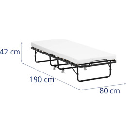 
Sulankstoma stovyklavietė su čiužiniu ant ratukų iki 150 kg 80 x 190 cm
