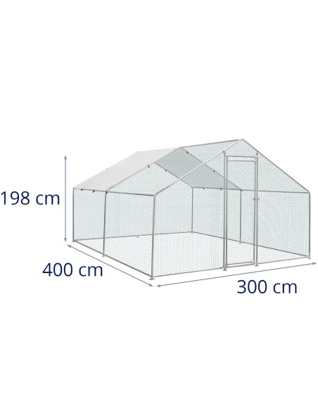 
Voljero narvas vištoms viščiukams su brezentu 300 x 400 x 198 cm
