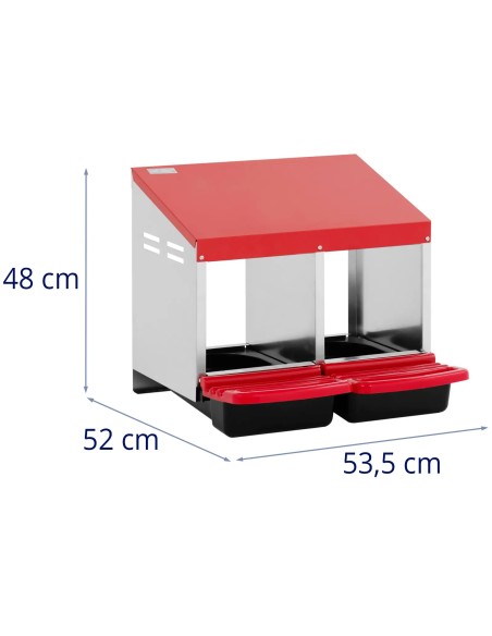 
Sieninis lizdas vištoms dedeklėms, 2 kameros, PLIENAS, 52 x 54 x 48 cm
