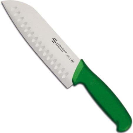 
Santoku peilis su rutuliniu šlifuokliu SUPRA COLORE HACCP 180/ 310 mm - žalias
