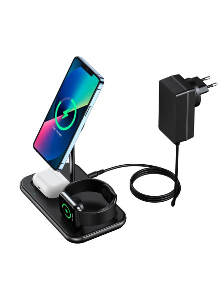 MFM Mfi indukcinio įkrovimo stoties įkroviklis, skirtas iPhone AirPods Pro Apple Watch pilkas MFM Mfi indukcinio įkrovimo stoties įkroviklis, skirtas iPhone AirPods Pro Apple Watch pilkas