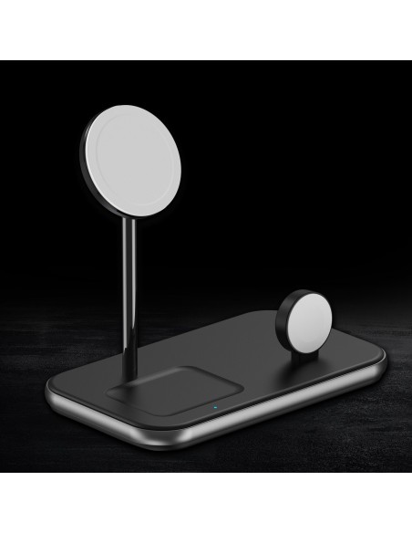 MFM Mfi indukcinio įkrovimo stoties įkroviklis, skirtas iPhone AirPods Pro Apple Watch pilkas MFM Mfi indukcinio įkrovimo stoties įkroviklis, skirtas iPhone AirPods Pro Apple Watch pilkas