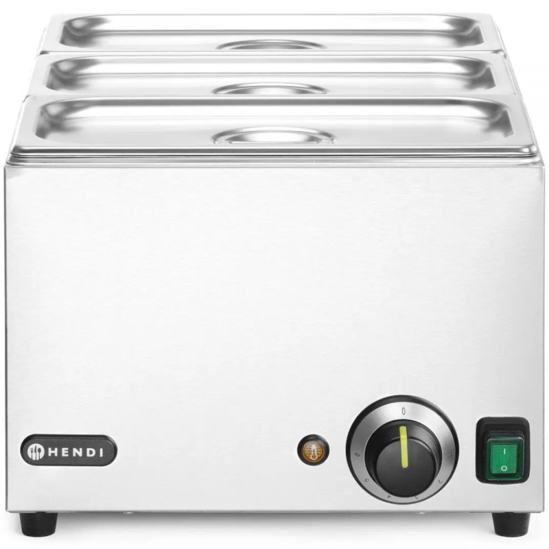 Bain-marie maisto šildytuvas 3x GN 1/ 3 100 mm su dangteliais 1000 W