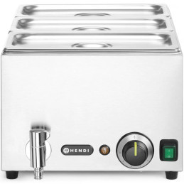 
Bain-marie maisto šildytuvas su čiaupu 3x GN 1/ 3 100 mm su dangteliais 1000 W
