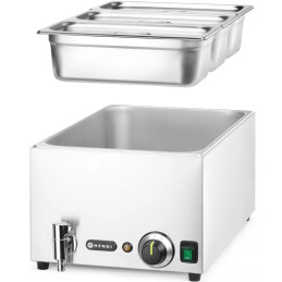 
Bain-marie maisto šildytuvas su čiaupu 3x GN 1/ 3 100 mm su dangteliais 1000 W
