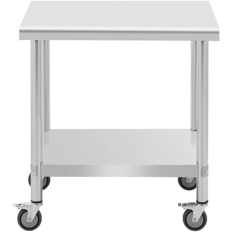 Stalo stalviršis ant ratų 2 lygių 60 x 80 cm PLIENAS iki 135 kg