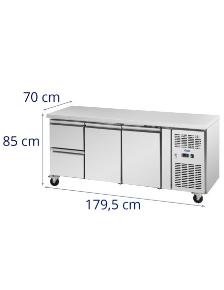 Šaldomas maitinimo stalas ant ratų 2 kameros 2 stalčiai 410 l 179,5 x 70 x 85 cm
 
Šaldomas maitinimo stalas ant ratų 2 kameros 2 stalčiai 410 l 179,5 x 70 x 85 cm