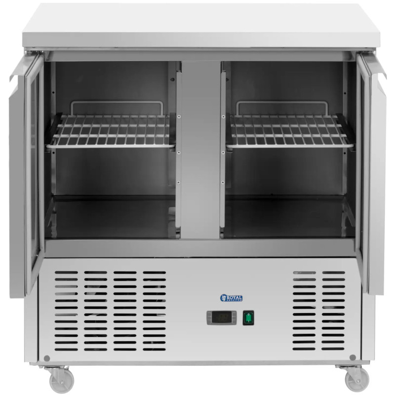Šaldomas maitinimo stalas ant ratų 2 kameros 240 l 90 x 70 x 95 cm