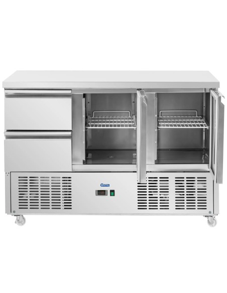 Šaldomas stalas 2 stalčiai 2 skyriai ant ratukų 350 l 137 x 70 x 95 cm
 
Šaldomas stalas 2 stalčiai 2 skyriai ant ratukų 350 l 137 x 70 x 95 cm