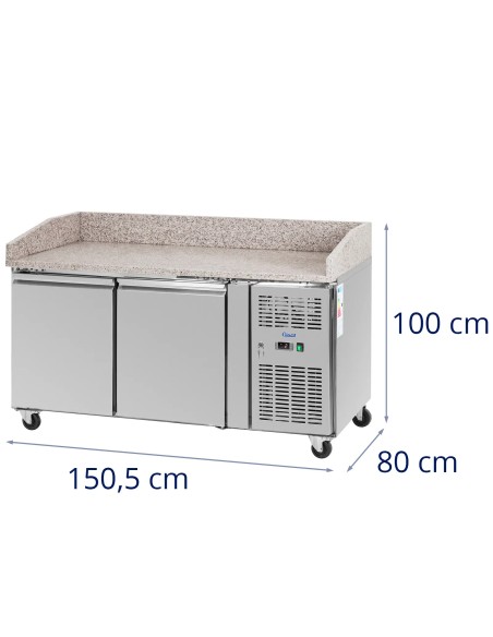 
Šaldomas picos stalas 2 kameros ant ratukų 390 l 150,5 x 80 x 100 cm
