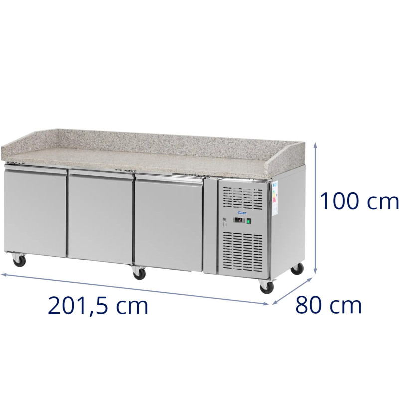
Šaldomas picos stalas 3 skyriai ant ratukų 560 l 202 x 80 x 100 cm
