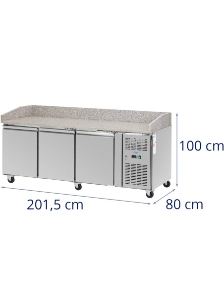 
Šaldomas picos stalas 3 skyriai ant ratukų 560 l 202 x 80 x 100 cm

