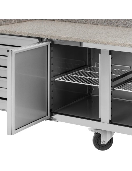 Šaldomas picos stalas 2 kameros 7 stalčiai ant ratukų 390 l 202 x 80 x 100 cm
 
Šaldomas picos stalas 2 kameros 7 stalčiai ant ratukų 390 l 202 x 80 x 100 cm