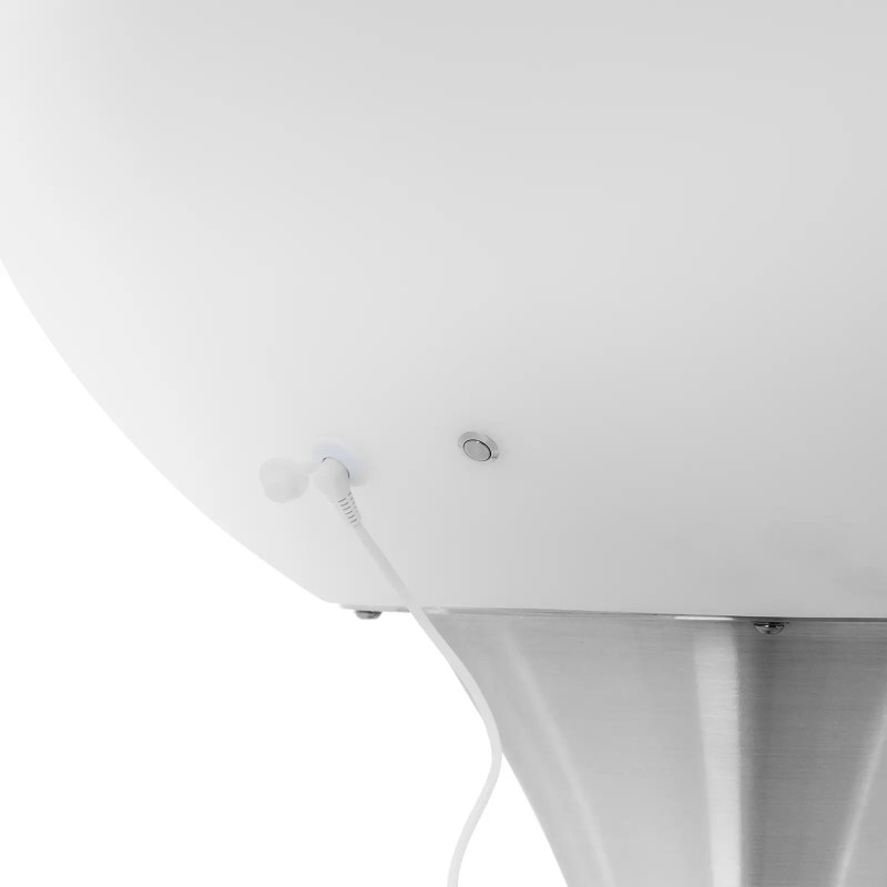 Baterija maitinamas RGBW LED apšviestas klubo baro stalas, skersmuo 60 x 107 cm - baltas apvalus
