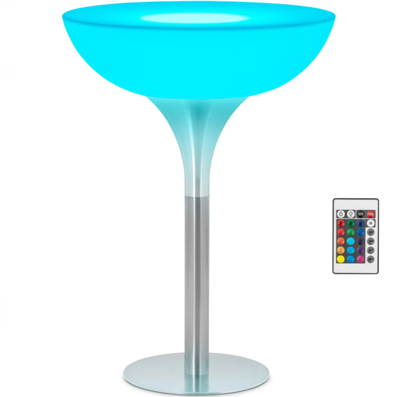 
Baterija maitinamas RGBW LED apšviestas klubo baro stalas, skersmuo 80 x 107 cm - baltas apvalus
