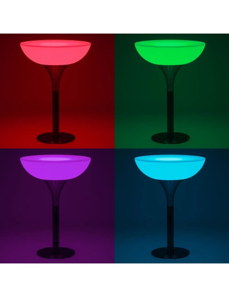 
Baterija maitinamas RGBW LED apšviestas klubo baro stalas, skersmuo 80 x 107 cm - baltas apvalus
