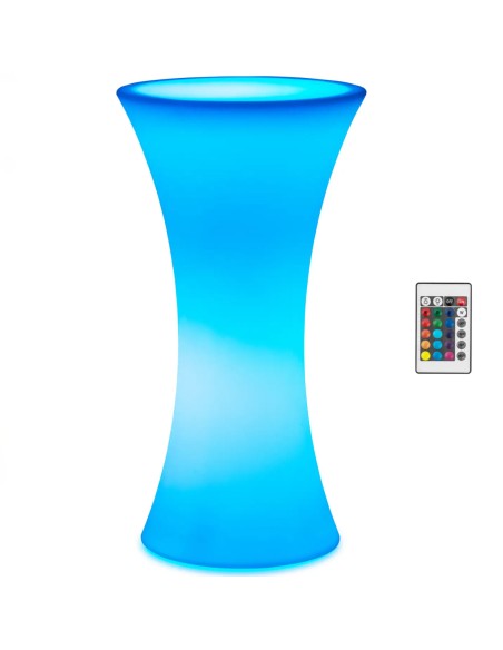 
Baterija maitinamas RGBW LED apšviestas klubo baro stalas, skersmuo 58 x 110 cm - baltas apvalus
