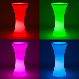 
Baterija maitinamas RGBW LED apšviestas klubo baro stalas, skersmuo 58 x 110 cm - baltas apvalus
