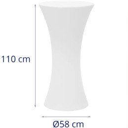 
Baterija maitinamas RGBW LED apšviestas klubo baro stalas, skersmuo 58 x 110 cm - baltas apvalus
