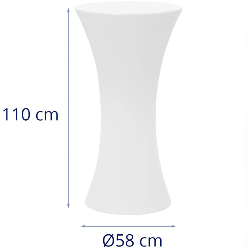 
Baterija maitinamas RGBW LED apšviestas klubo baro stalas, skersmuo 58 x 110 cm - baltas apvalus
