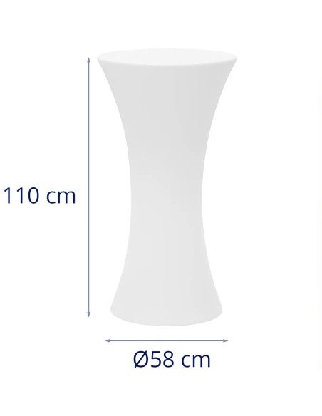 
Baterija maitinamas RGBW LED apšviestas klubo baro stalas, skersmuo 58 x 110 cm - baltas apvalus
