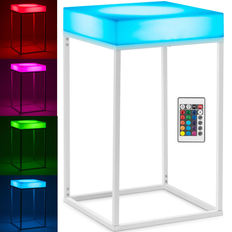 
Kvadratinis klubo baro stalas su RGBW LED apšvietimu 60 x 60 x 106 cm
