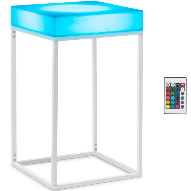 Kvadratinis klubo baro stalas su RGBW LED apšvietimu 60 x 60 x 106 cm